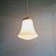 Vintage bell-shaped white opaline pendant light
