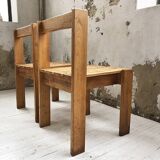 Duo of les arcs mountain pine chairs