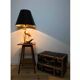 1960 carved bamboo wood side table, pedestal table