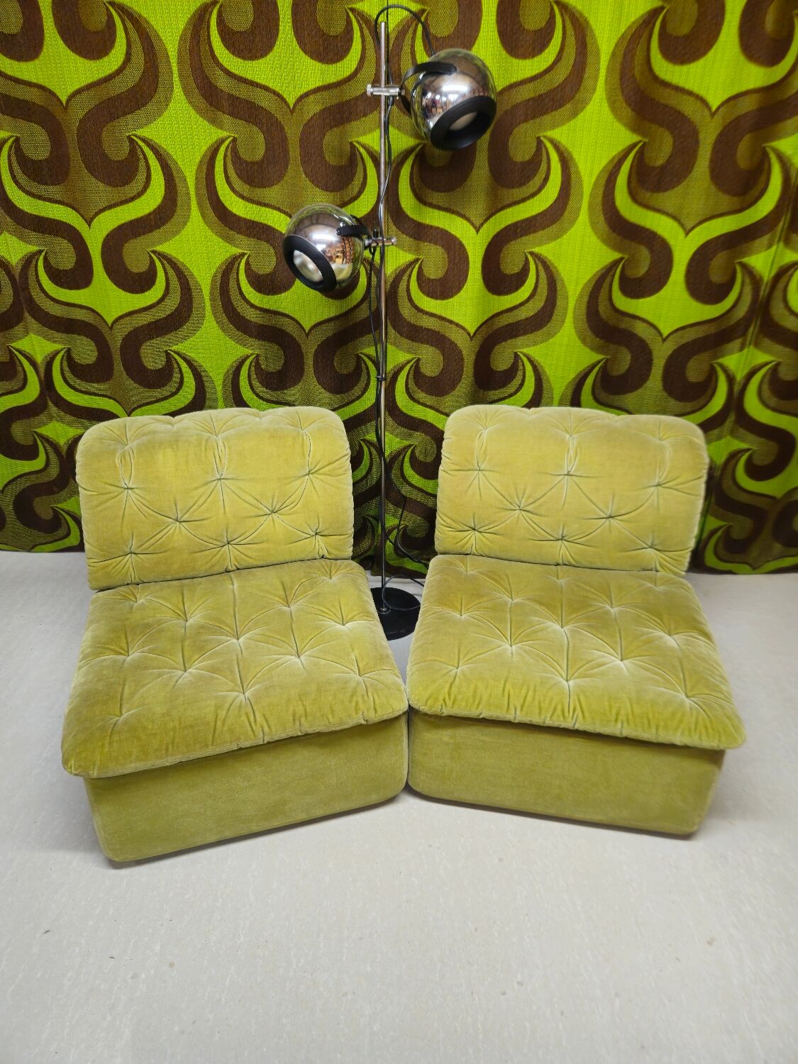 "1970s design armchair pair"
