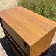 Vintage foldable bedside table in zebra wood – 1970s