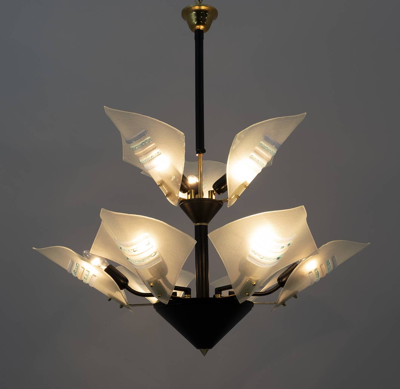 Modern Italian Chandelier with Murano Glass Sails, 1989