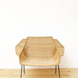 Mid-Century Rattan Lounge Chair