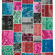 Tapis patchwork multicolore vintage 179 cm x 243 cm fait à la main anatolian vintage