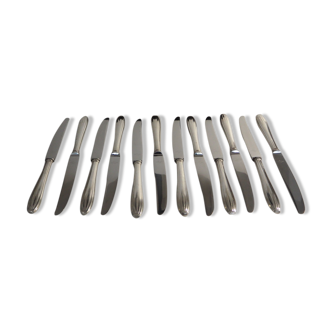12 SFAM cheese knives in its dark chocolate case