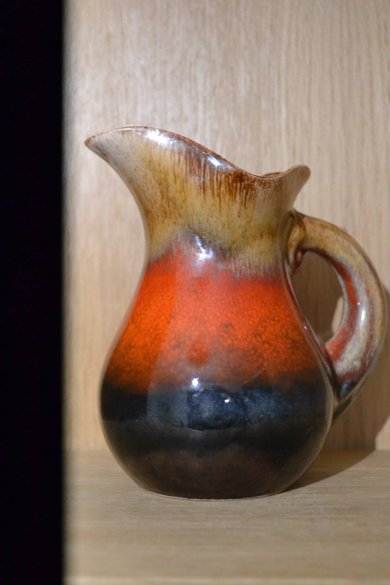 Flamed stoneware jug