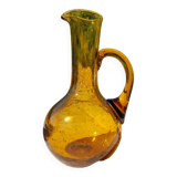 Amber blown glass pitcher