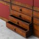 Scandinavian sideboard in dark red wood and leather, 1960s vintage modernism
