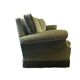 Canapé/fauteuil trois places vintage vert olive à franges