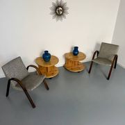 Table d’appoint bout de canapé X2 pin massif design années 70
