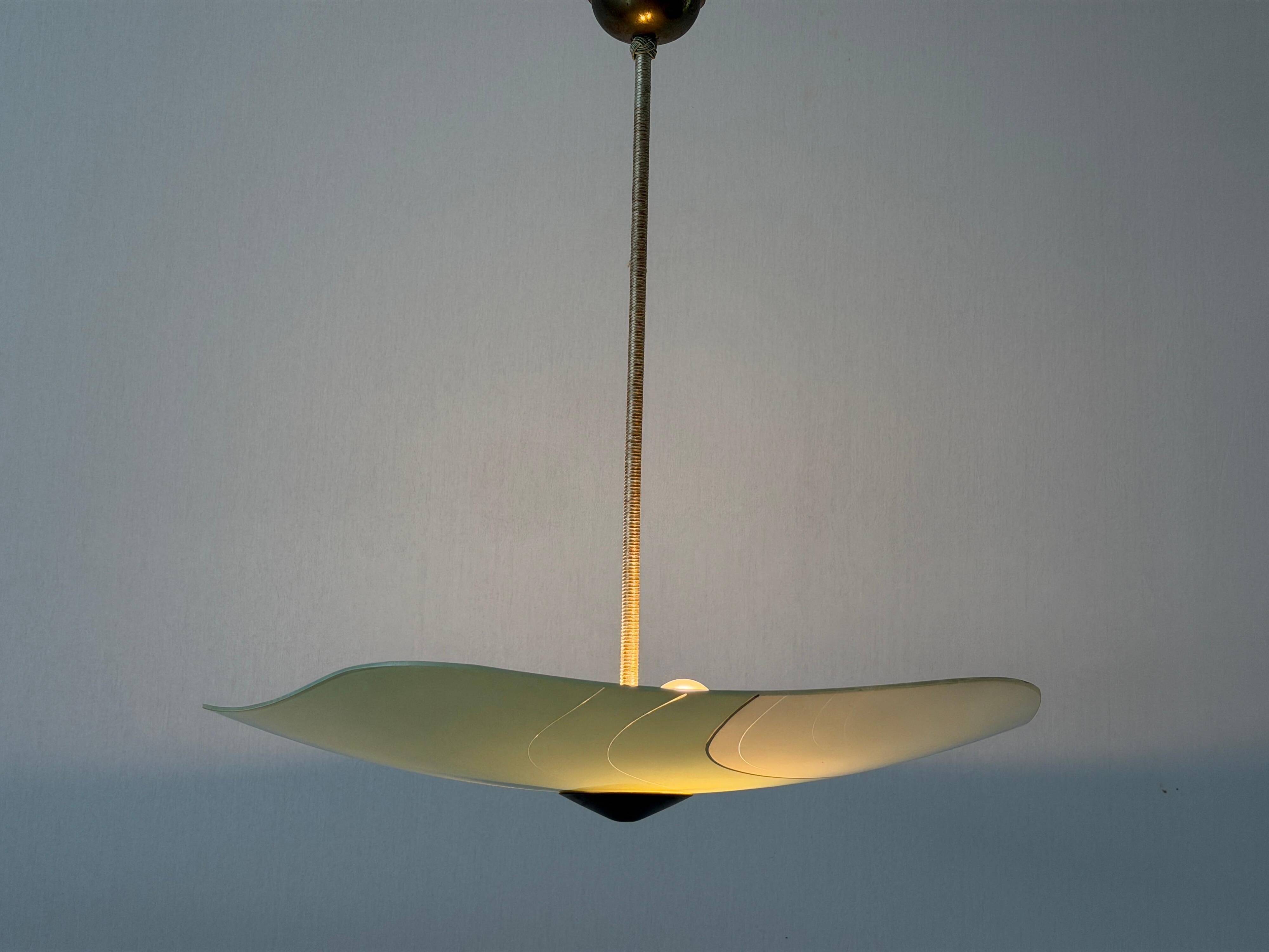 Art Deco pentagonal green glass ceiling light, 1940s, Germany