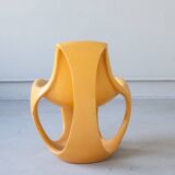 Orange Lacquered Armchair and Coffee Table by Luigi Colani, 1970s, Set of 2