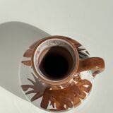 Small white and brown vase or pitcher West Germany H:15cm D:10.5cm