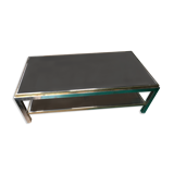 Table basse chrome et laiton signée Willy Rizzo