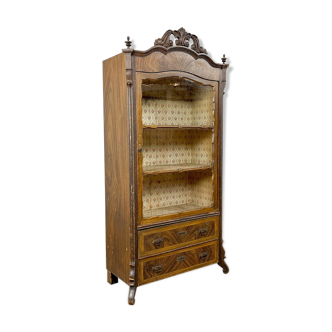 Small antique Biedermeier display vitrine cabinet