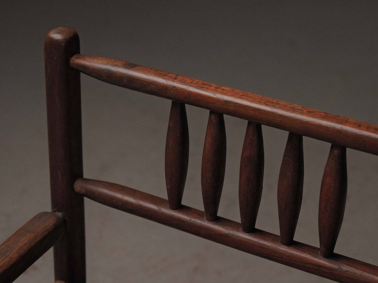 Wicker armchair in solid wood, handcrafted, France, around 1950.