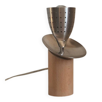 Designer lamp wood stainless steel