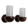 Vintage wall sconces from the 1960s, set of 2, dark wood with white glass shades, Mid-Century Modern lighting, sculptural wall sconces.