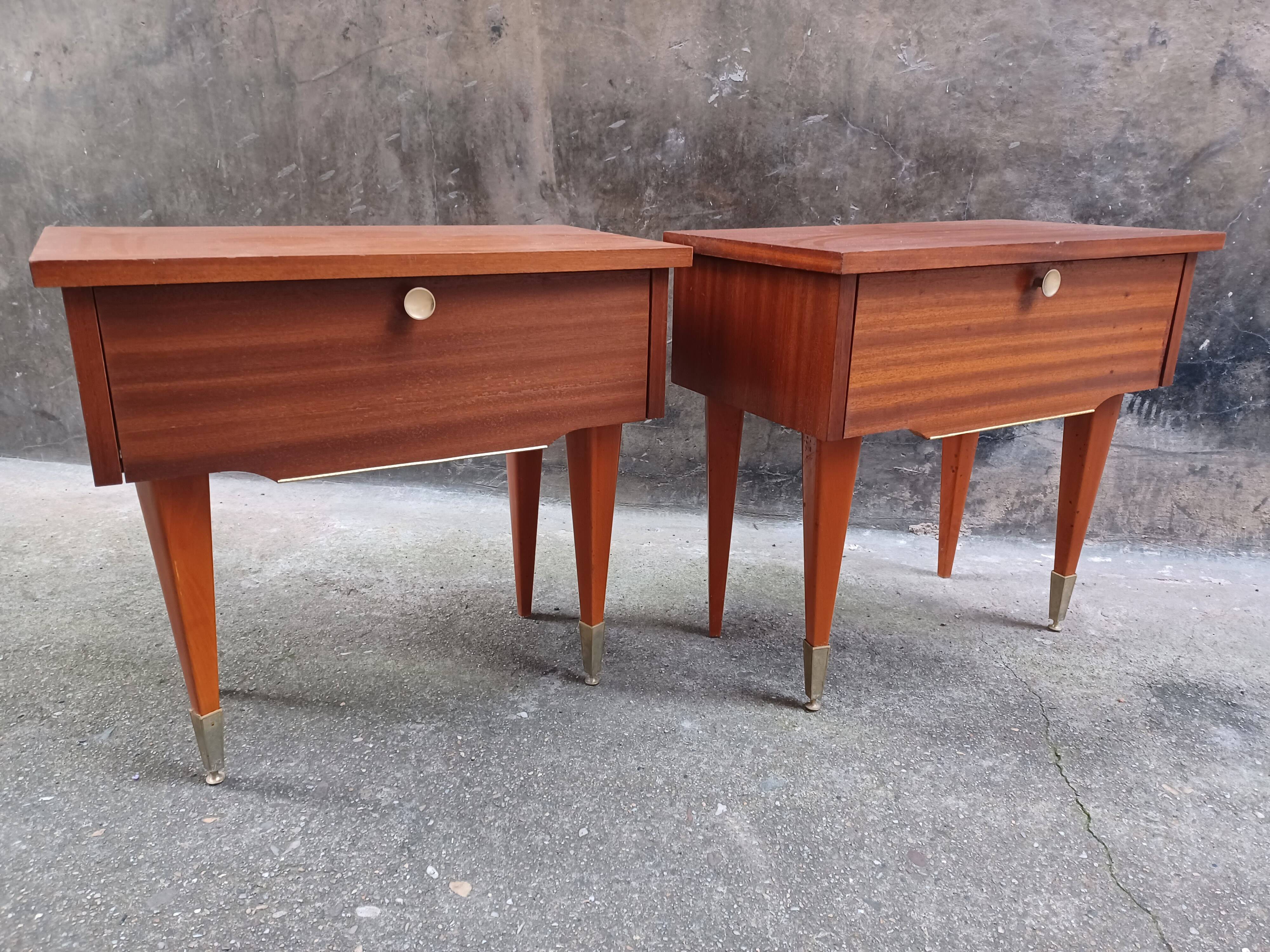 Pair of bedside tables, 60'S