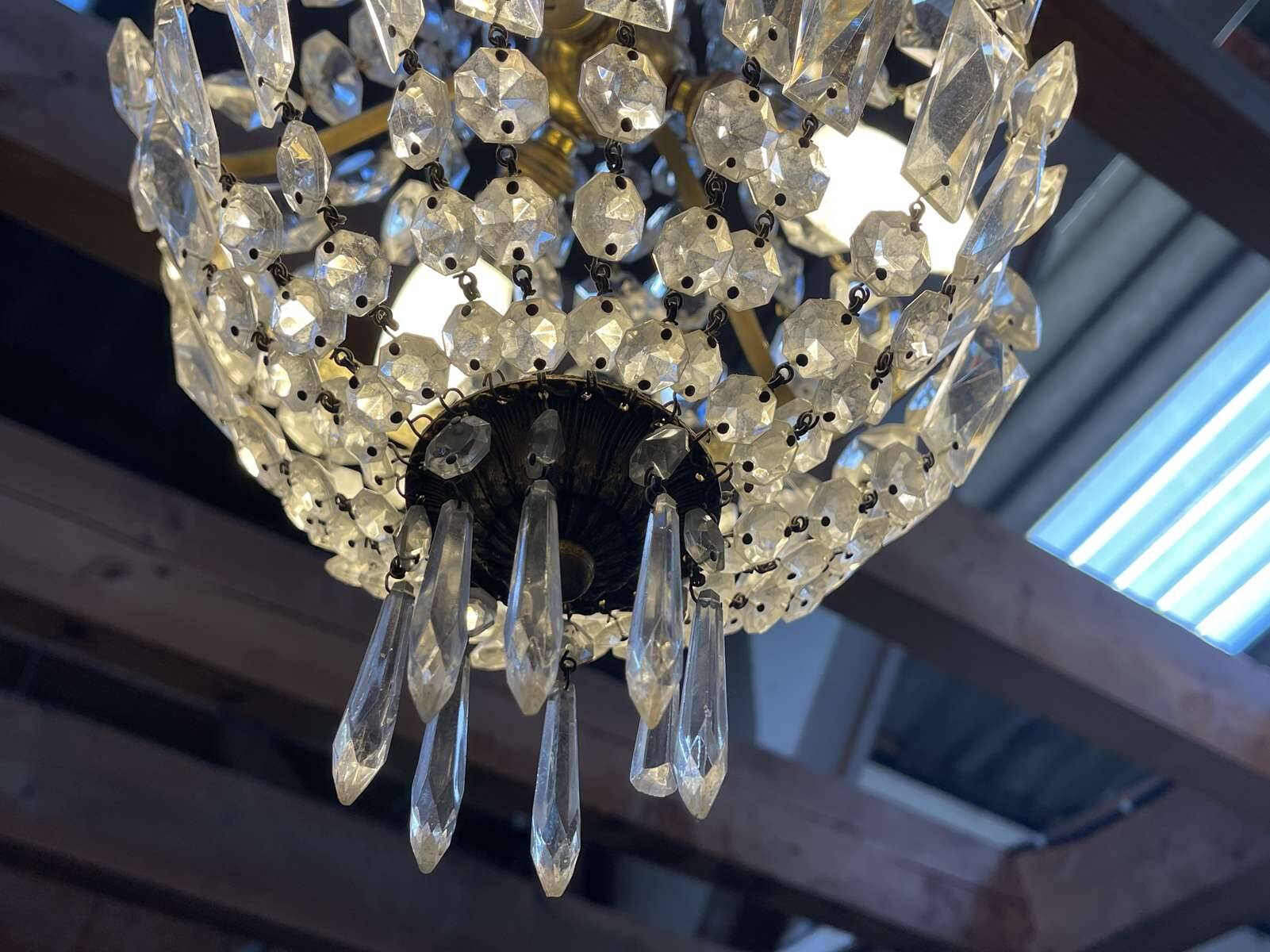 Balloon chandelier with pendants, early 20th century