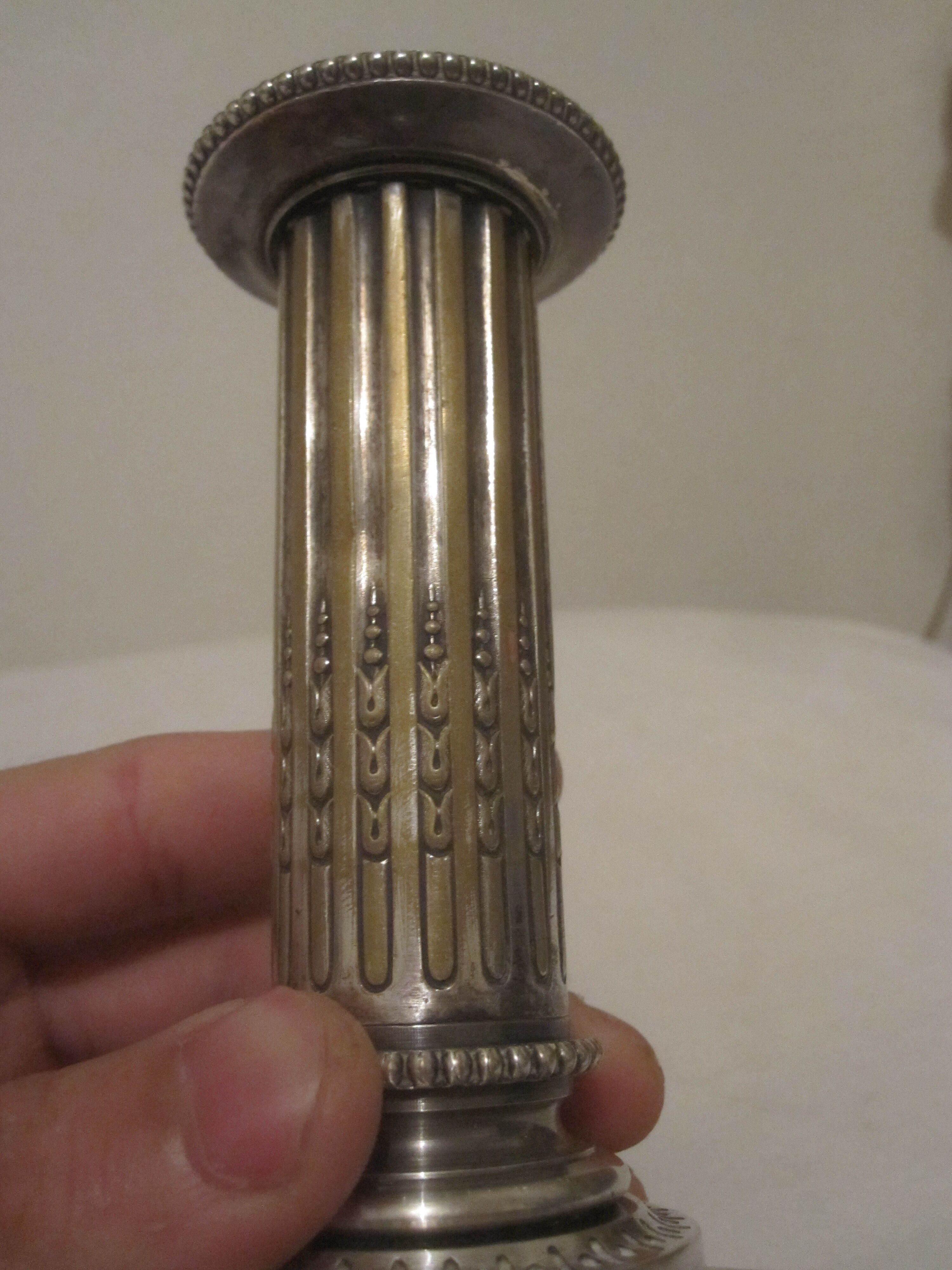 Pair of candlesticks Cailar Bailard silver metal