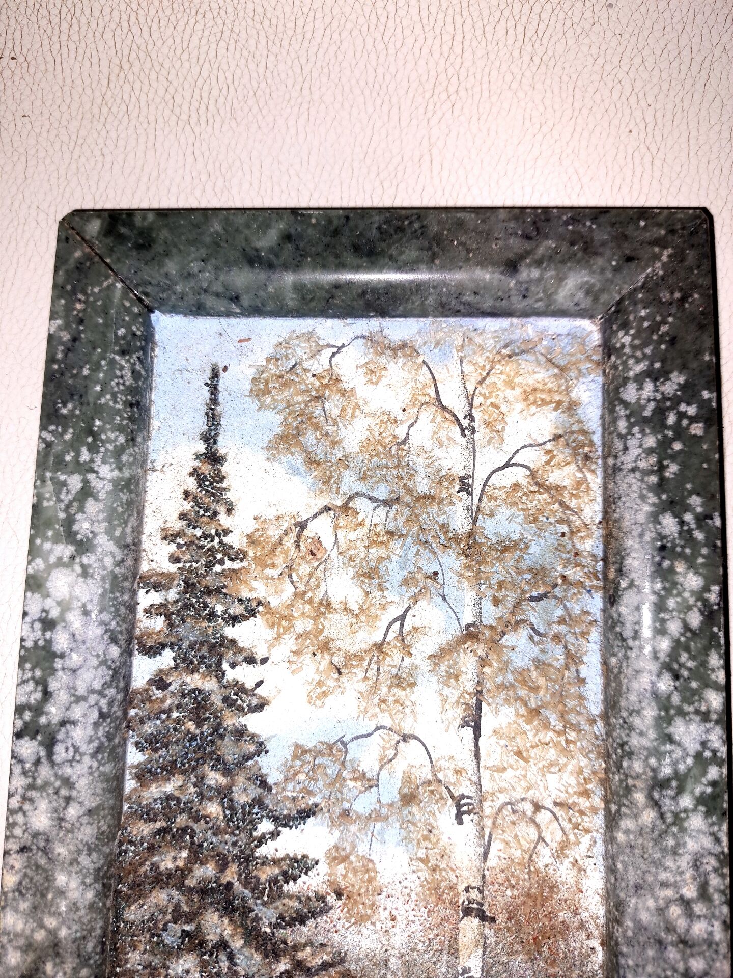 Acrylic painting on marbled paper. Russia. Year 1960.