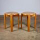 Pair of stackable pine stools