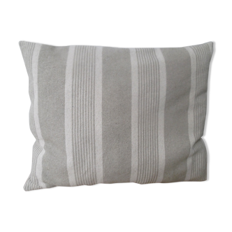 BHV Cushion product in thick beige cotton stripes.