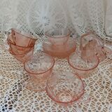 Set of 9 pink Vereco cups