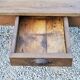Oak farmhouse coffee table with spindle legs and one drawer, late 19th century