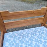 Pair of beds with twin box springs attributed to Maison Regain elm burl