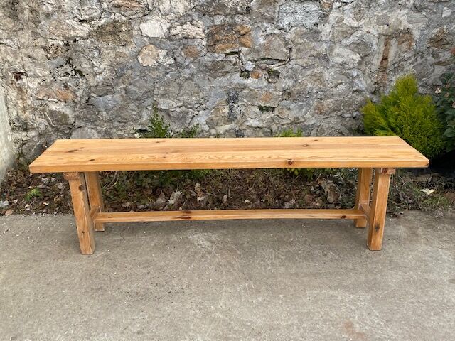 Solid wood farm bench
