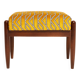 GFM Mid Century Stool in Yellow Jacquard by Casamance, E. Homa, Europe, 1960s