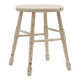 Rustic white wooden low farm stool, France ca. 1920