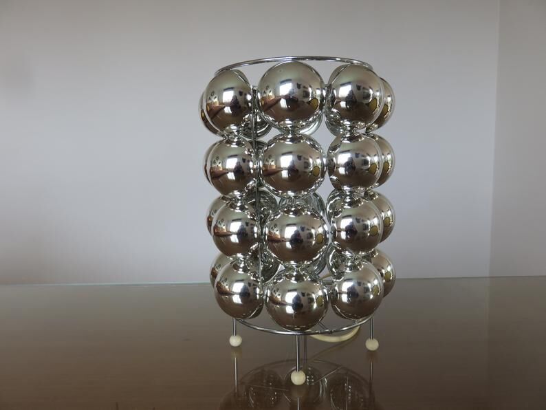 "Half spheres" lamp in chrome polycarbonate 70s