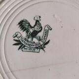 Antique plate from the Saint-Amandinoise pottery factory, Muguet pattern, circa 1900