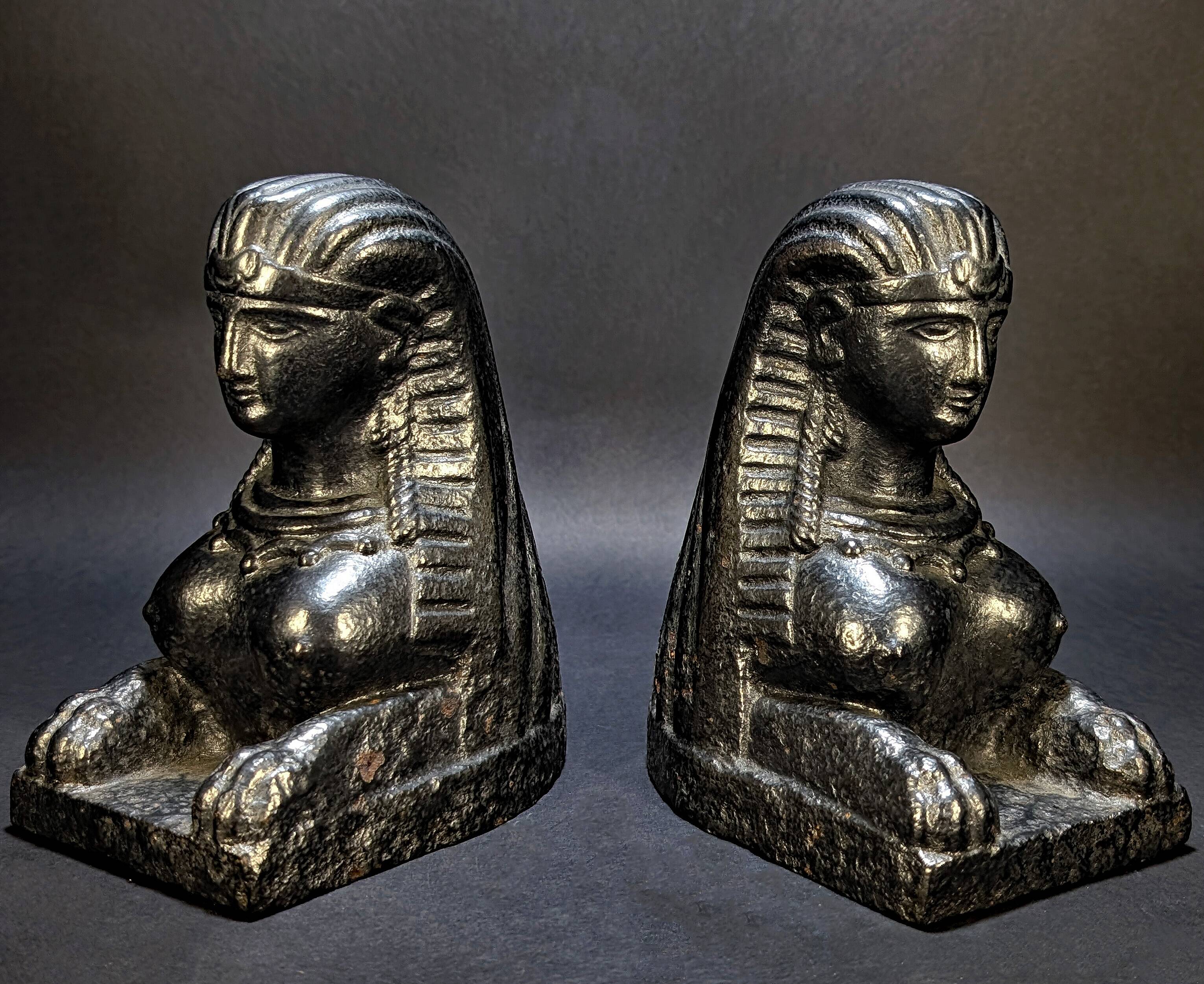 Ancient Orientalist Andirons – Assyrian Figures 18th Century