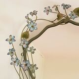 Vintage Tole Mirror with Flowers, circa 1970s