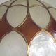 French Vintage Capiz Shell Hanging Pendant Light in Brown & White Gold Trim