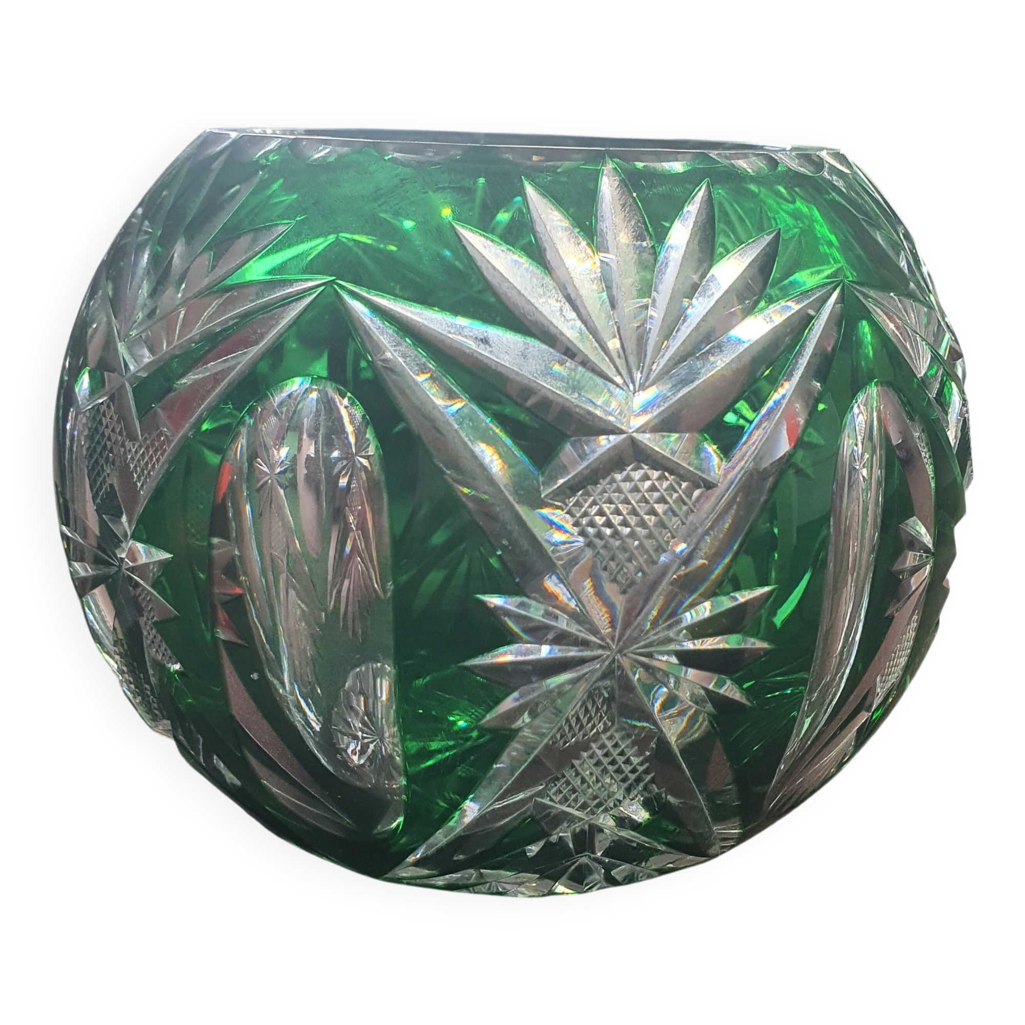 Vase boule cristal taillé