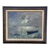 Painting by Marcel DURANS, light effect in Les Dombes (Ain)