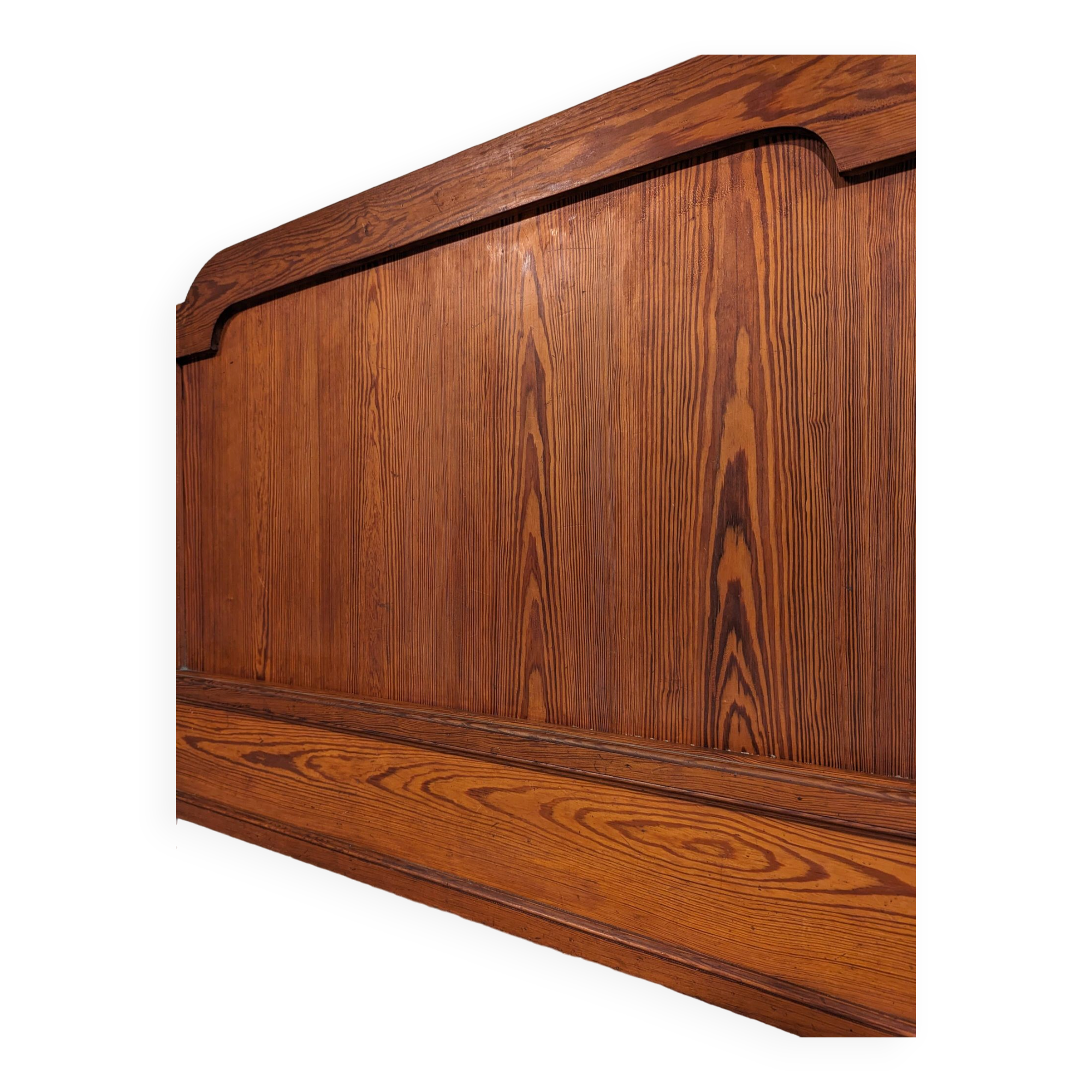 Antique headboard in solid pitch pine