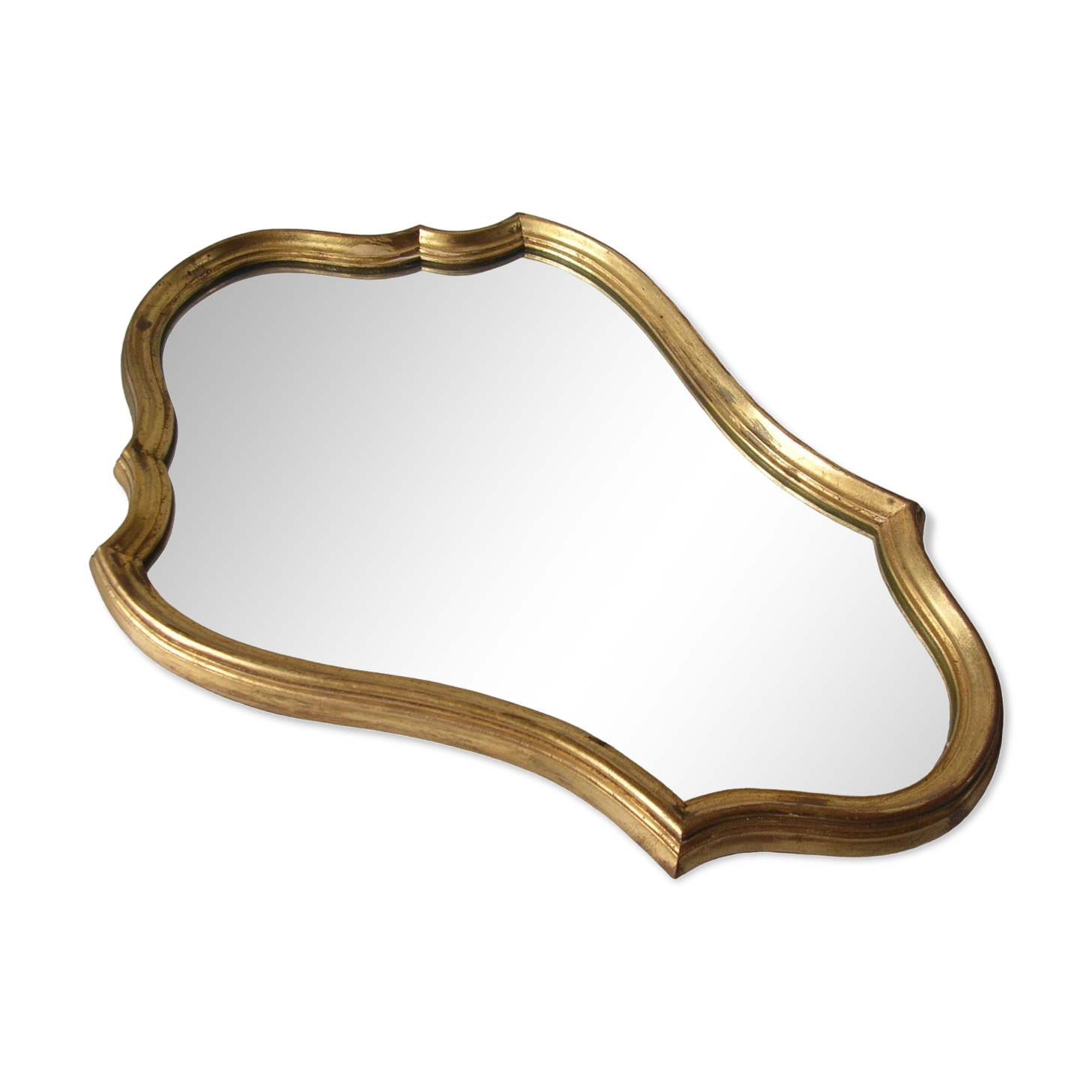 Old mirror glass mirror wooden background gilded wood decoration hall living room