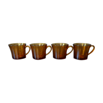 Set 4 tasses verre ambré Duralex