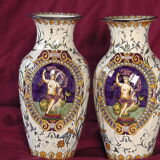 Two earthenware vases from Gien late nineteenth century