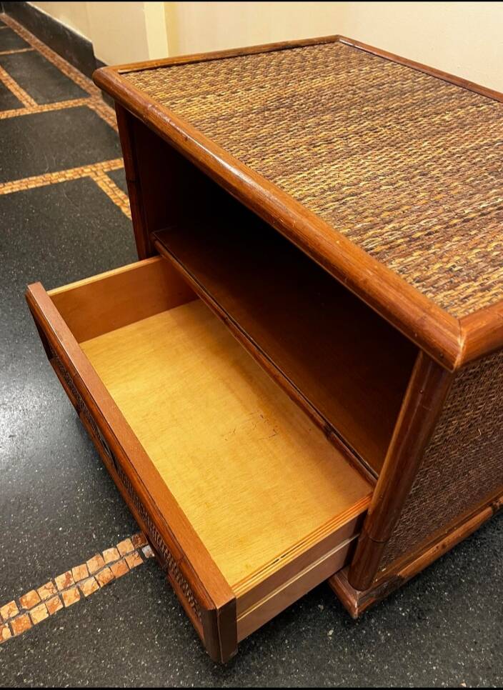Dal Vera rattan and bamboo bedside table