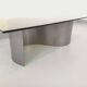 Vintage rectangular Space Age coffee table in steel and smoked glass.