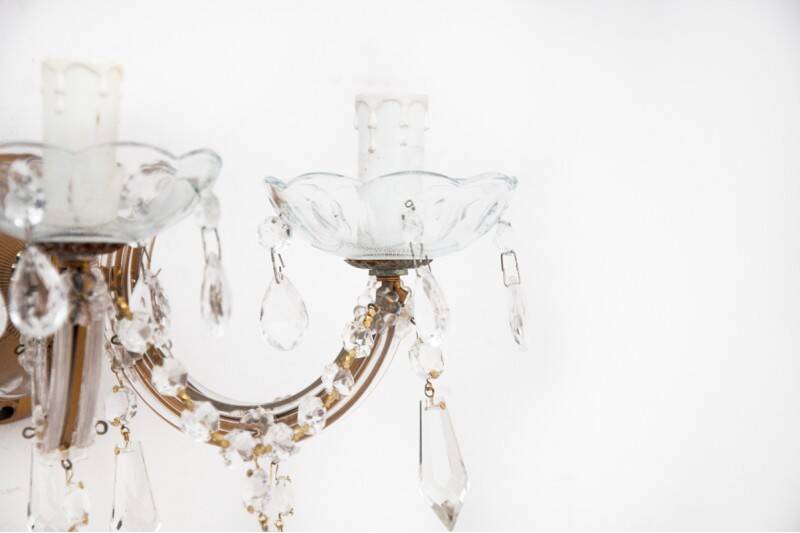 A pair of crystal sconces, France.