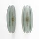 Pair of Mid-century Modern Aqua Green Murano Glass Sconc
