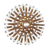 Golden wooden sun mirror 30cm